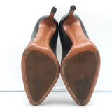 Alaia Pumps Black Leather Size 36.5 Almond Toe Heels