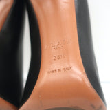 Alaia Pumps Black Leather Size 36.5 Almond Toe Heels