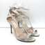 Monique Lhuillier T-Strap Sandals PVC & Silver Glitter Size 36 Open Toe Heels