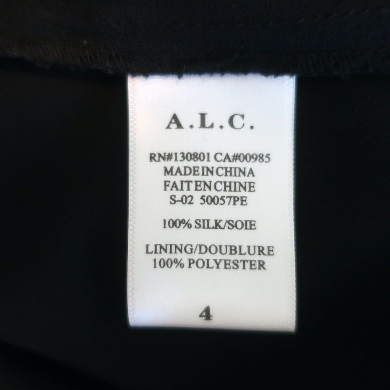 A.L.C. Tank Top Renne Black Floral Print Silk Size 4