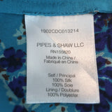 Veronica Beard Serence Tiered Maxi Skirt Turquoise Floral Print Silk Size 0