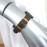 Balenciaga Arena Giant Bracelet Dark Brown Leather Gold Hardware