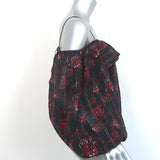 Ulla Johnson Cold Shoulder Top Coline Black Lurex-Striped Floral Print Size 2