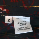 Ulla Johnson Cold Shoulder Top Coline Black Lurex-Striped Floral Print Size 2