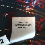 Ulla Johnson Cold Shoulder Top Coline Black Lurex-Striped Floral Print Size 2