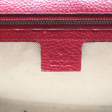 Gucci GG Marmont Small Top Handle Bag Red Grained Leather Crossbody