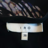 IRO Sleeveless Tiered Mini Dress Frigye Black Printed Silk Size 36
