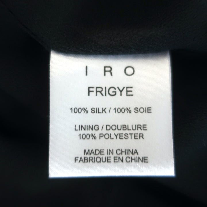 IRO Sleeveless Tiered Mini Dress Frigye Black Printed Silk Size 36