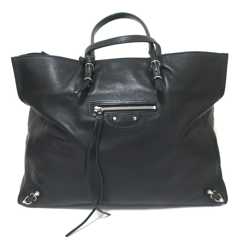 Balenciaga Papier A4 Tote Black Leather Large Shoulder Bag