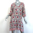Natalie Martin Stevie Tassel Dress Blush Floral Print Rayon Size Small