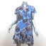 Alexis Mini Wrap Dress Melyssa Blue Floral Print Ruffled Georgette Size Small