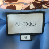 Alexis Mini Wrap Dress Melyssa Blue Floral Print Ruffled Georgette Size Small
