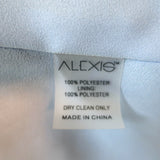 Alexis Mini Wrap Dress Melyssa Blue Floral Print Ruffled Georgette Size Small