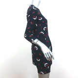 A.L.C. Mini Dress Tordi Midnight Printed Silk Crepe Size 2