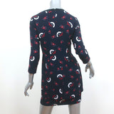 A.L.C. Mini Dress Tordi Midnight Printed Silk Crepe Size 2