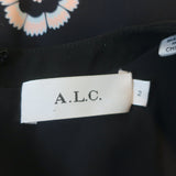 A.L.C. Mini Dress Tordi Midnight Printed Silk Crepe Size 2