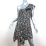 Isabel Marant One Shoulder Mini Dress Ricco Navy Floral Print Silk Size 40