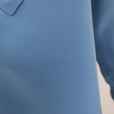 Derek Lam Half Placket Blouse Blue Silk Size 2 Long Sleeve Top