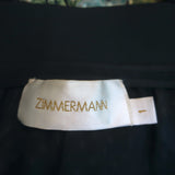 Zimmermann Tiered Midi Skirt Whitewave Black Floral Print Swiss Dot Size 1