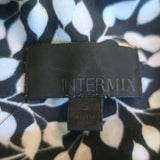 Intermix Ruffled High-Low Dress Layla Navy Leaf Print Silk Size Small