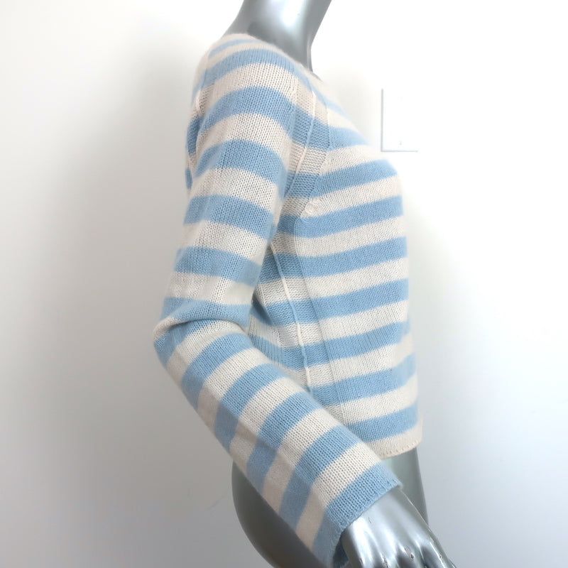 360 Cashmere Sweater Nariko Blue/White Stripe Size Extra Small