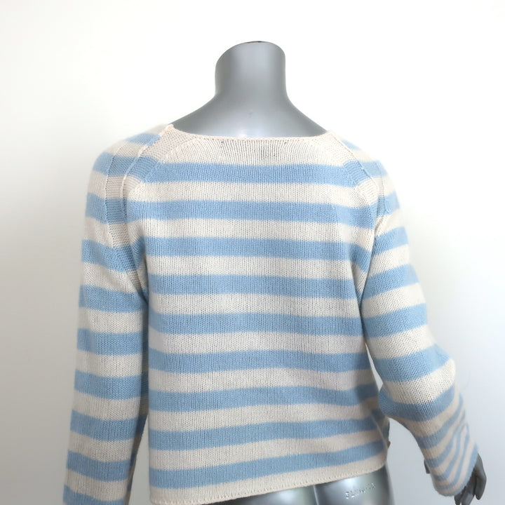 360 Cashmere Sweater Nariko Blue/White Stripe Size Extra Small