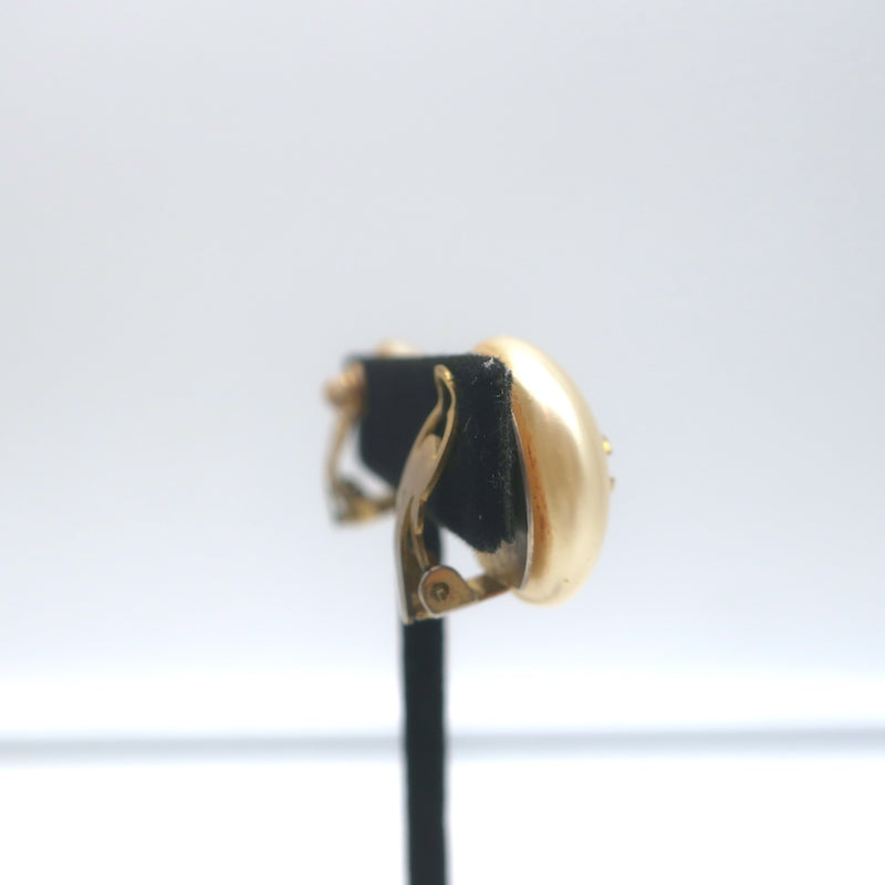 Vintage Chanel 1989 Faux Pearl CC Button Earrings