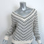 Veronica Beard V-Neck Sweater Kaela Cream/Navy Striped Knit Size Small
