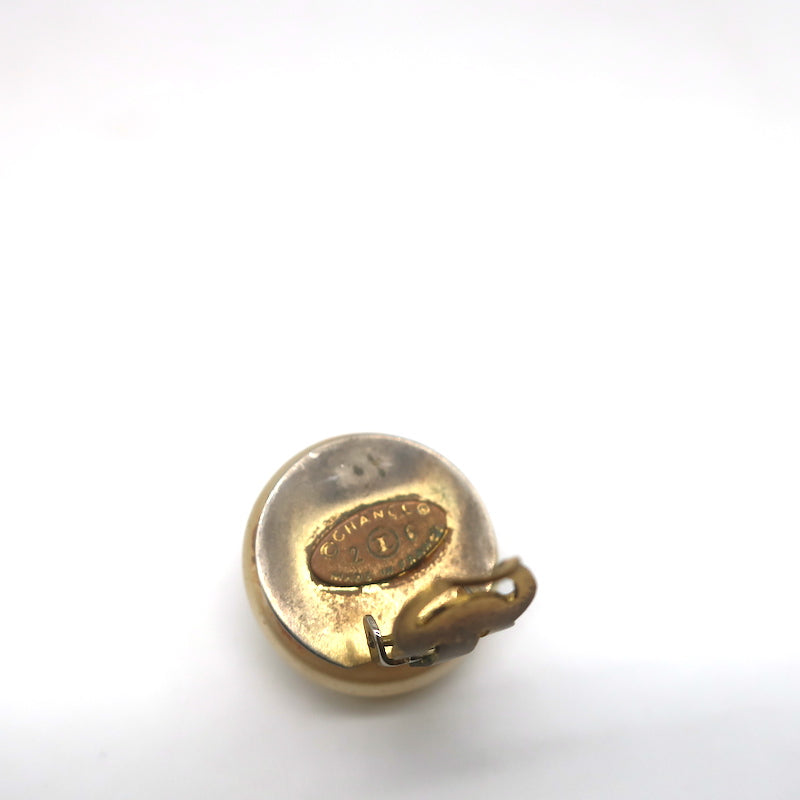 Vintage Chanel 1989 Faux Pearl CC Button Earrings