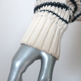 Veronica Beard V-Neck Sweater Kaela Cream/Navy Striped Knit Size Small