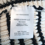 Veronica Beard V-Neck Sweater Kaela Cream/Navy Striped Knit Size Small