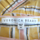 Veronica Beard Maxi Skirt Serence Yellow Metallic Stripe Cotton Size Extra Small