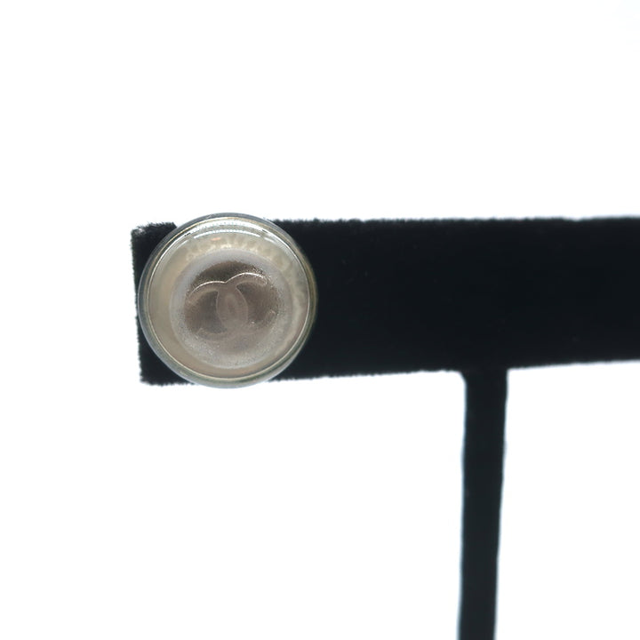 Chanel 99C Coco Mark Clear CC Button Earrings