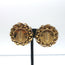 Vintage Chanel 1970s Wheat & Chain Medallion Clip-On Earrings Gold