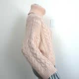Isabel Marant Etoile Turtleneck Sweater Ingrid Ecru Cable Knit Size 36