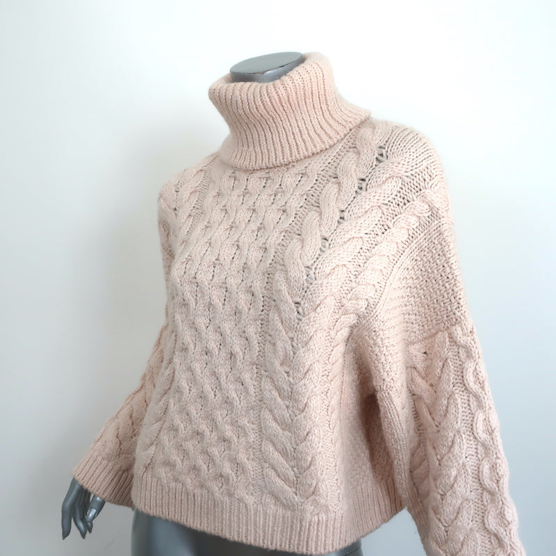 Isabel Marant Etoile Turtleneck Sweater Ingrid Ecru Cable Knit Size 36