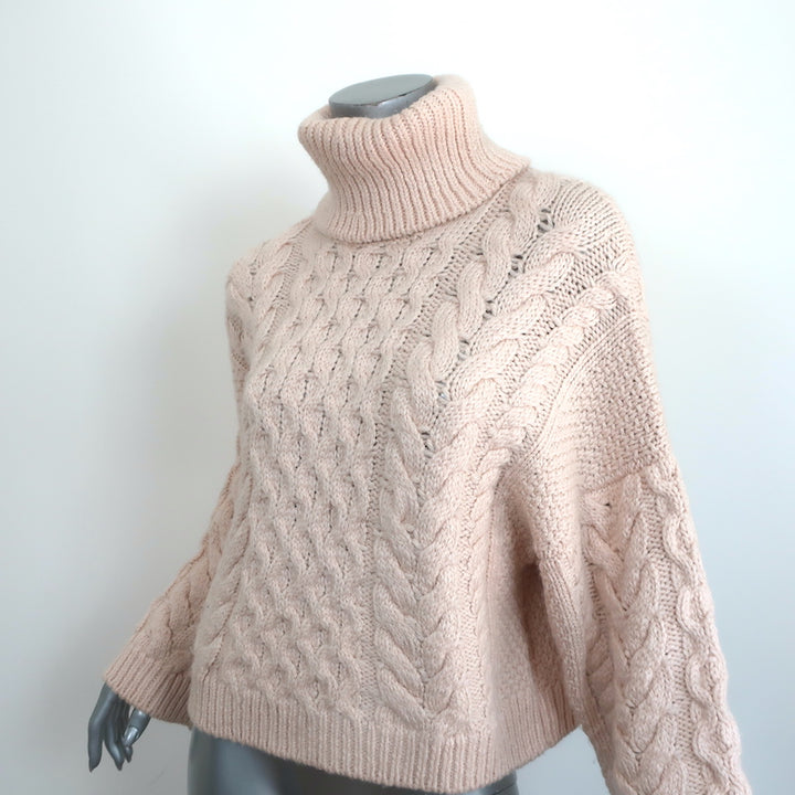 Isabel Marant Etoile Turtleneck Sweater Ingrid Ecru Cable Knit Size 36