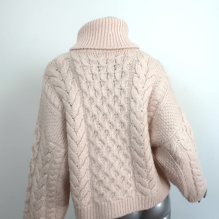 Isabel Marant Etoile Turtleneck Sweater Ingrid Ecru Cable Knit Size 36