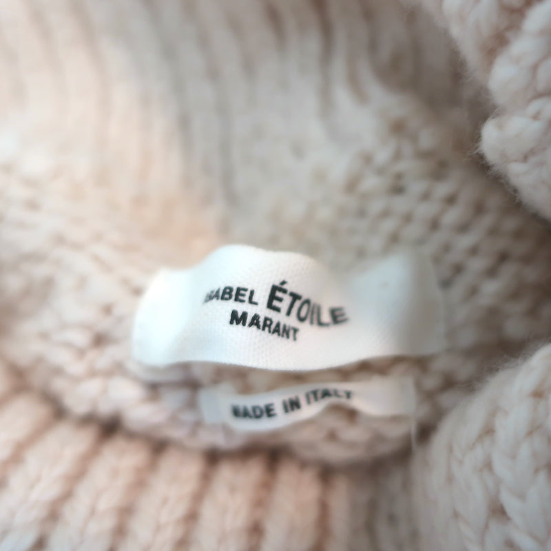 Isabel Marant Etoile Turtleneck Sweater Ingrid Ecru Cable Knit Size 36