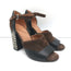 Marni Crystal-Embellished Heel Sandals Brown Suede Size 36.5 Peep Toe Mary Jane