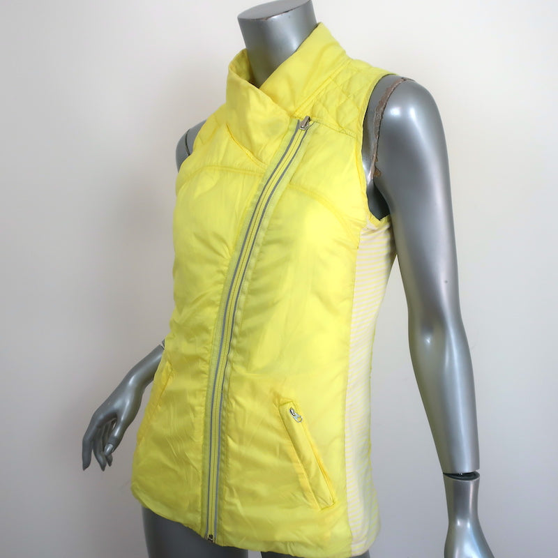 Lululemon What The Fluff Reversible Down Vest Clarity Yellow Size 6