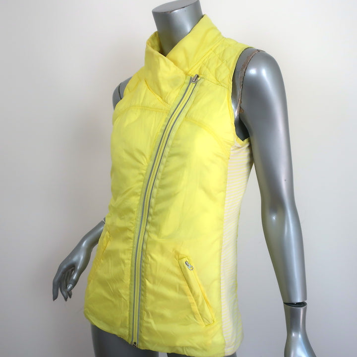 Lululemon What The Fluff Reversible Down Vest Clarity Yellow Size 6