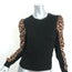 Veronica Beard Adler Mixed Media Sweater Black/Leopard Size Extra Small