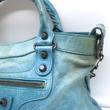 Balenciaga Classic First Bag Turquoise Leather Small Shoulder Bag