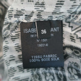 Isabel Marant Tie-Sleeve Blouse White Printed Chiffon Size 36 V-Neck Top