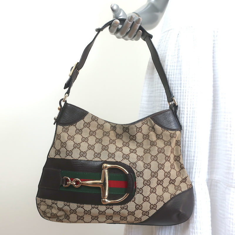 Vintage Gucci HOBO Monogram Horsebit Bag Review 
