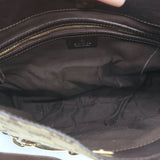 Gucci Hasler Horsebit Hobo GG Monogram Canvas & Brown Leather Shoulder Bag