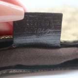 Gucci Hasler Horsebit Hobo GG Monogram Canvas & Brown Leather Shoulder Bag