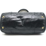 Miu Miu Double Zip Tote Black Vitello Shine Leather Medium Crossbody Bag