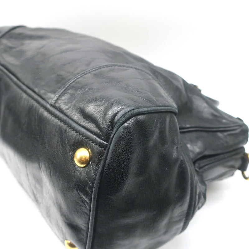 Miu Miu Black Vitello Shine Quilted Leather Crossbody Camera Bag Miu Miu